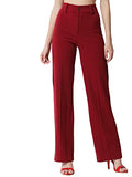 Kotty Womens Solid Polyester Blend Cherry Maroon Trousers (Cherry Maroon,34)
