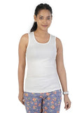 Rupa Colors Playsure Solid 100% Combed Cotton Rib Fabric Women'S Tank Top Sleeveless Pack Of 1,WhiteApparel,XL