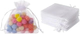 Dwuww 50Pcs White Mini Sheer Organza Gift Bags, 2x3 Breathable Storage Mesh Bags Drawstring, Mesh for Wedding Favor Party Pouch,