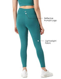 Pumpd Womens Stretchable Leggings -Two Deep Side Pockets Ankle Length Lightweight Anti-Odor Squat Proof Dry Tech Ultra Soft Seams,Green Queen,Green Queen,L