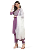 Toplot Women'S Solid Straight Kurta With Pant & Dupatta|Kurta Pant Set With Dupatta (Straight-Kurta-Pant-5197-Purple-M),Purple,,B0DCNJYVM4