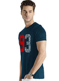 Adro Men'S 93 Number Printed Cotton T-Shirt (Steel Blue;Medium)