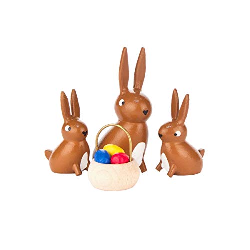 Alexander Taron 224-036 Dregeno Easter Figures-Rabbit Family-5.5' H X 2.5' W X .5' D, Brown
