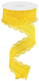 Craig Bachman 1.5 Scalloped Edge Ribbon: 10 Yards (Sun Yellow, 1.5 Inch) Floral Arrangement, Gift Wrapping, Craft Ribbon
