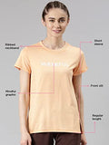 Enamor Women'S Letter Print Relaxed Fit T-Shirt (A306_Muskmelon Melange Belive Graphic,Muskmelon Melange BeApparel,XL