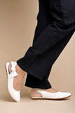 Shoetopia Casual Side Bow Detailed White Flat Belly For Women & Girls-Eu36,White,3,B0DK7BDWLC