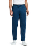Xyxx Athleisure Men'S Cotton Track Pants - Relaxed Fit Ultra Smooth Sweat Absorbent Code Loungewear With Zippered Pockets Perfect Ankle Length Drawcord Closure,Black+BlueApparel,XL