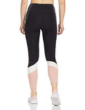 Enamor Athleisure Women's Polyester Slim Fit High Waisted 7/8th Length Quick Dry 4 Way Stretch Antimicrobial Sports Tights - E158(E158-Black Melange Combo-L),Black Melange Combo