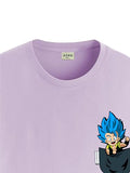 ADRO Tshirt for Men | Anime T Shirt for Men | 100% Cotton Tshirt | Graphic Printed T-Shirt | Chest Printed Tshirt | Gogeta Anime Tshirt | T-Shirts| RN24-STICK-GOGE-PU-S Purple,Purple