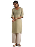 Libas Women'S Polyester Yoke Design Straight Kurta (29205 Green