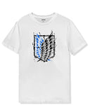 Adro Mens Attack On Titan Cotton T-Shirt (S, White)