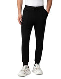 FYLTR Men's Casual Joggers with Pintuck Design - Elasticated Waist with Drawstring | Welt Back Pocket | Solid Color,Every Ebony