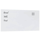vidaXL Wallmounted Magnetic Board White 39.4inchx19.7inch Tempered Glass