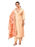 SHIENZY Women's Cotton Blend Kurta Set (1588SHZ_Beige_2XL)