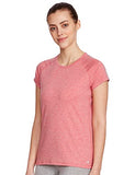 Enamor Athleisure Womens Raglan Sleeves Scoop Neck Slim Fit Quick Dry 4 Way Stretch Antimicrobial Active Tee with Reflective Graphic- E089-(E089_Bubble Pink Mel W/ Balance_M),Bbl Pink Mel Balance