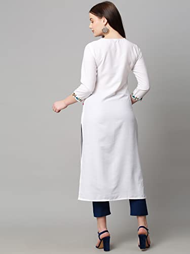 Gosriki Women'S Cotton Blend Traditional Straight Solid Kurta And Pant Set (Dona White_M-Gs_White_Medium),White,,B0BMW1DCQ3