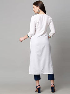 Gosriki Women'S Cotton Blend Traditional Straight Solid Kurta And Pant Set (Dona White_M-Gs_White_Medium),White,,B0BMW1DCQ3