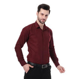 Xjarvis Austin Men'S Cotton Blend Shirt |Slim Fit Formal Shirt With Pocket |Plain | Long Sleeve Spread Collar | Casual Wear Regular Fit Shirt Pack Of 2 (Maroon 2Xl),Maroon Pack of 2,2,B0F59SN4KN