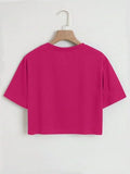 Toplot Text Printed Round Neck Crop Top For Women (Vibes-Crop-Top-5202-Pink-M),Pink,,B0DCTK8LLK