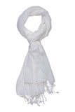 Kosweem 3D Plain Fashionable Winter Wear Thin Scarf/Stole/Shawl For Baby Girls Womens (White)