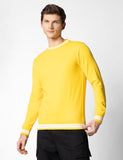 Fyltr Men'S Crewneck Sweatshirt With Stripe Rib Detail - Full Sleeve | Utility Pockets | Casual Winterwear For Men Mellow Yellow,Mellow Yellow,Mellow Yellow,2Xl