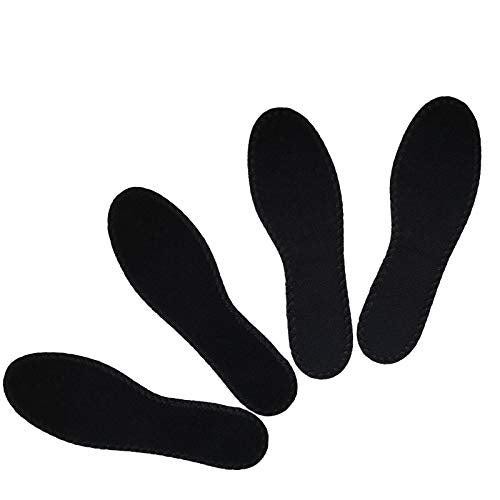 Happystep Terry Insoles, Barefoot Shoe Inserts, Washable And Reusable, 2 Pairs (Women Size 11, Black)