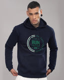 Adro Men'S Cotton Neck Hooded Sweatshirt (H24-Fast-Nb_Navy Blue