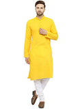 Gauri Laxmi Enterprise Gle Men'S Cotton Blend Kurta Pyjama Set, (Small, Yellow)