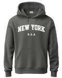 ADRO Hoodie for Men 320 GSM Soft Cotton Hoodies Long Lasting Prints New York Hoodie for Winter | Mens Hoodies | Sweatshirt for Men|H24-NEW-SG-2XL Steel Grey,Steel Grey