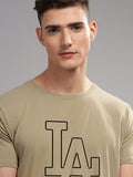 Adro Mens Printed T Shirt - Premium Cotton Graphic Printed Tshirt - Beige T-Shirt - Rn24-La-Be-M