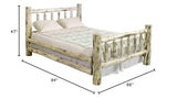 Montana Woodworks Log Furniture - Queen Bed - Unfinished