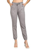 Nifty Women'S Denim Stretchable High Waist Joggers (1470_Jogr_Grey_28_Grey_28)
