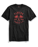 Adro Florida Paradise Life Mens Printed T-Shirt (M, Black)