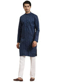 Sojanya (Since 1958 Men'S Cotton Blend Navy Blue & Black Printed Only Long Kurta