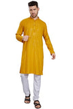 Divisive Men'S Embroidered Cotton Blend Only Slim Fit Kurta (Dkrt383_M_Mustard)