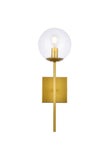 Living District Indoor Modern Home Decorative Bright Ceiling Neri 1 Light Brass And Clear Glass Wall Sconce