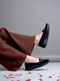 Shoetopia Buckle Detailed Casual Black Loafers For Women & Girls /Eu39,Black,6,B0F316RBBY