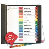 Table of Contents Dividers, Assorted Color 31Tab, 131, Letter, White, 31/Set
