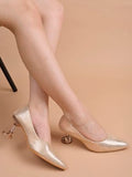 Shoetopia Shimmer Decor Pointed Toe Stylish Golden Pumps For Women & Girls /Eu36,Gold,3,B0DK7DYSBC