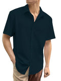 Leriya Fashion Textured Shirts for Men || Casual Shirt for Men || Shirt for Men|| Men Stylish Shirt || Men Fancy Shirt || Men Half Sleeve Shirt || Plain Shirts for Men (XX-Large Black),Black