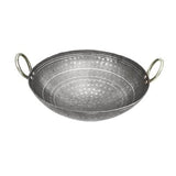 Shri Gaurangi Traditional Iron Matthar Deep Bottom Kadai Frying Pan for Cooking Fry Heavy Base Iron Kadhai with Handle Handmade