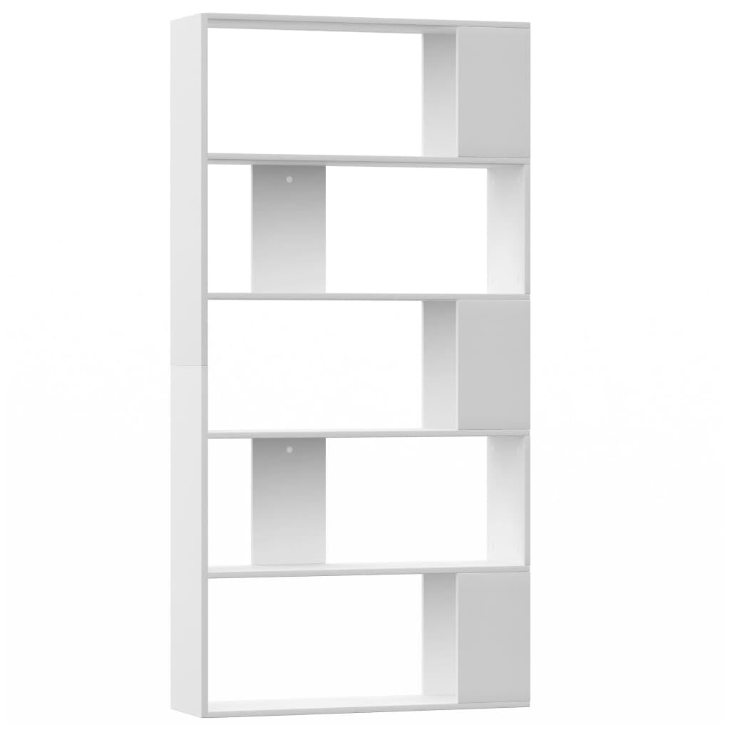 vidaXL Book Cabinet, Room Divider Bookshelf Bookcase for Office Living Room, Freestanding Shelving Unit, Modern Style, White Eng