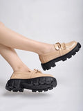Shoetopia Front Tie Detailed Beige Loafers For Women & Girls /Uk5-Eu38,Beige,5,B0CKW976NB