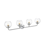 Living District Genesis 4-Light Iron & Glass Bath Sconce In Chrome/Clear