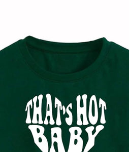 Toplot Text Printed Round Neck Crop Top For Women (Baby-Crop-Top-5200-Olive-M),Green,,B0DCTFFKQ3