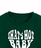 Toplot Text Printed Round Neck Crop Top For Women (Baby-Crop-Top-5200-Olive-L),Green,,B0DCTH3Q14