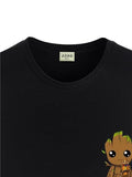 ADRO Tshirt for Men | Anime T Shirt for Men | 100% Cotton Tshirt | Graphic Printed T-Shirt | Chest Printed Tshirt | Groot Anime Tshirt | T-Shirts| RN24-STICK-GROO-BL-M Black,Black