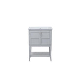 Elegant Decor 2 Doors Cabinet 24 In. X 18 In. X 34 In. In Grey