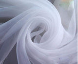 120 Wide (10ft Wide) Sheer Voile Chiffon Fabric Perfect for Draping Panels and Masking for Weddings & Events White by The Y