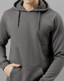 ADRO Hoodies for Men | Printed Regular Fit Hoodie for Men | Cotton Hoodie | Mens Hoodies | Sweatshirt for Men | Hooded Hoodie|H24-PLN-SG-M Steel Grey (Medium),Steel Grey